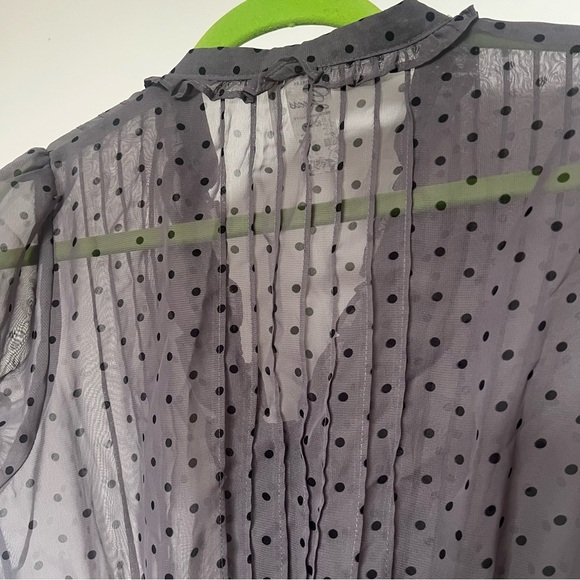 GUESS Sheer Black Polka Dot Top - Picture 7 of 9